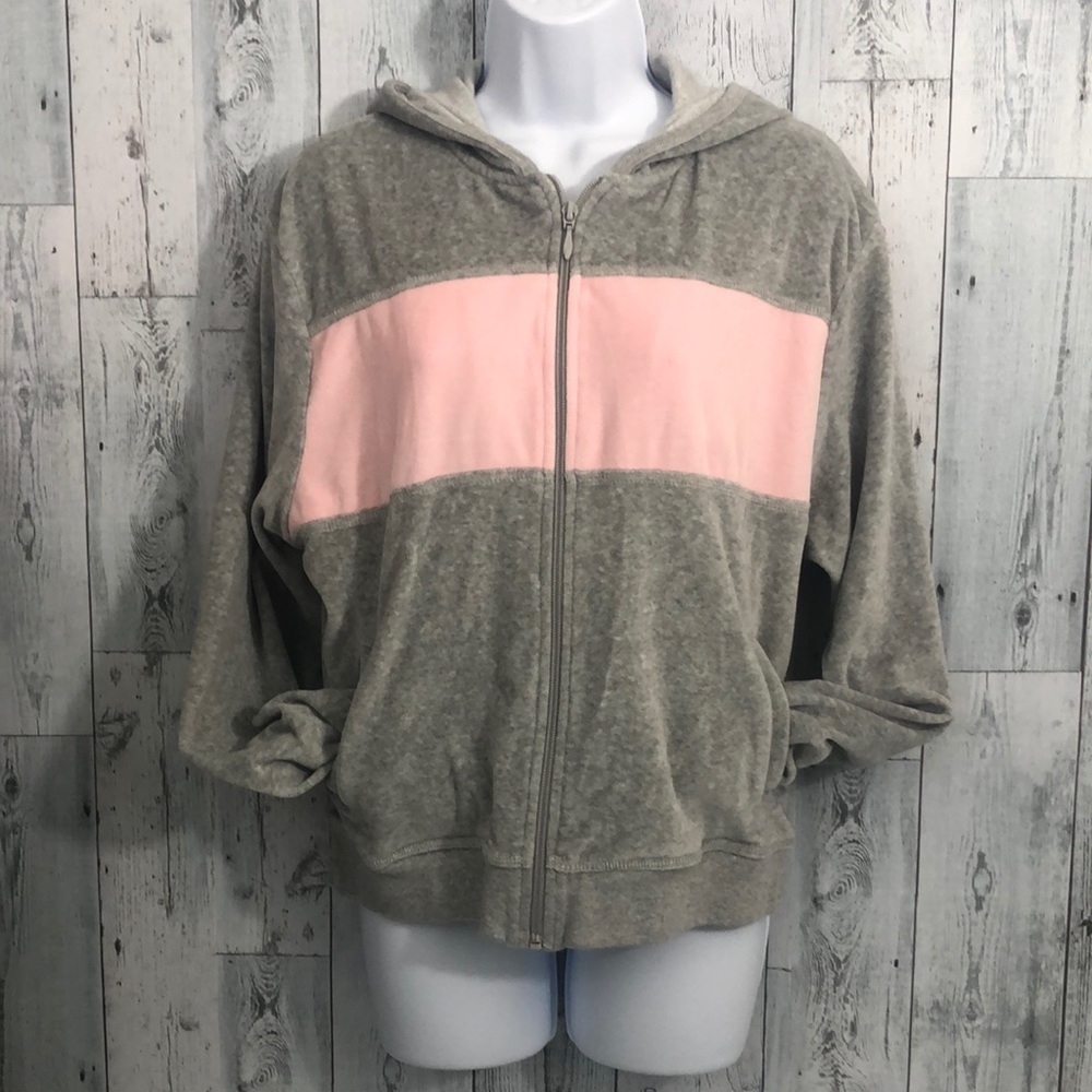 Mountain Lake Casuals Velour Zip Up Hoodie Large